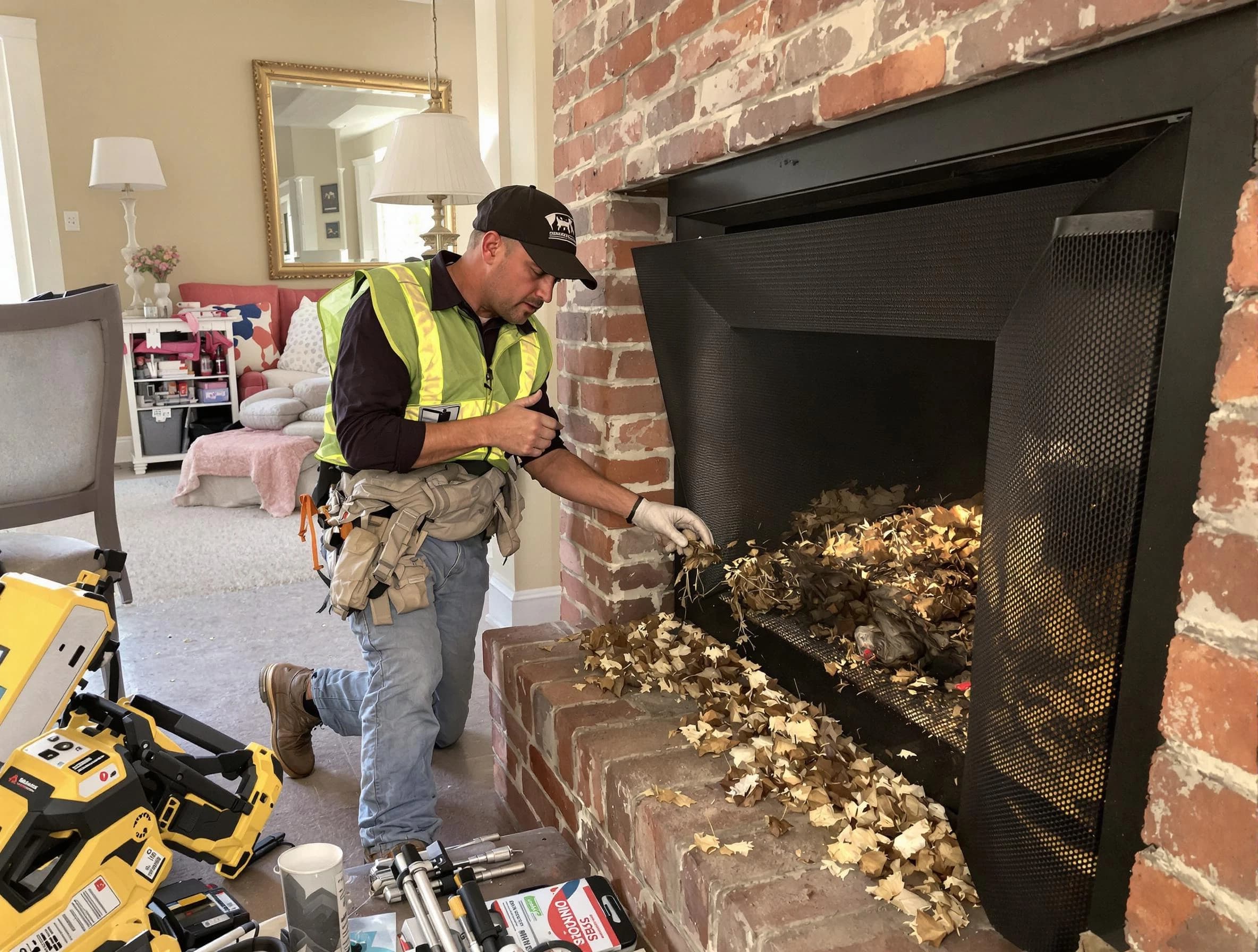 Safe screening installation by Hampton Chimney Sweep in Hampton, GA