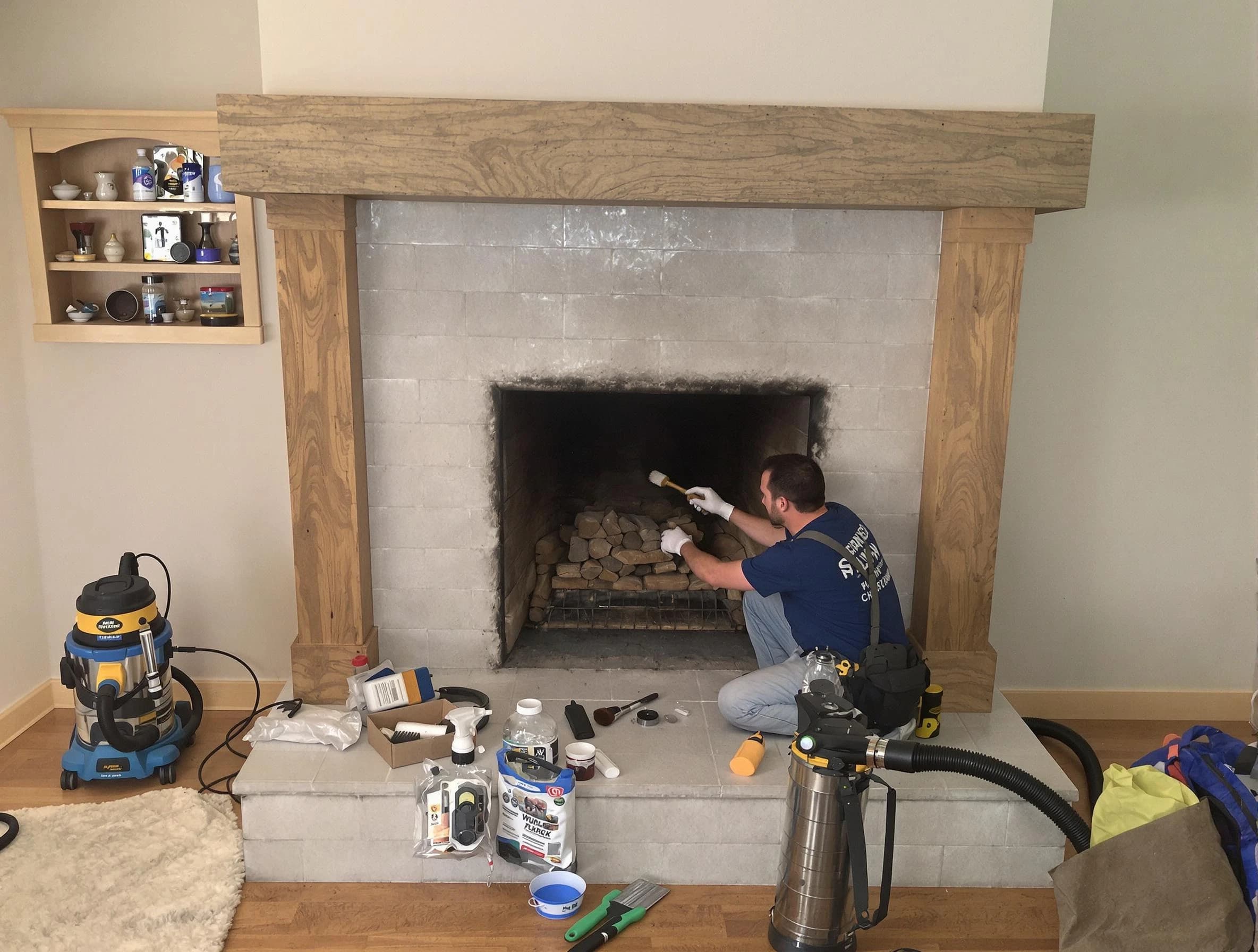Detailed creosote removal process by Hampton Chimney Sweep in Hampton, GA