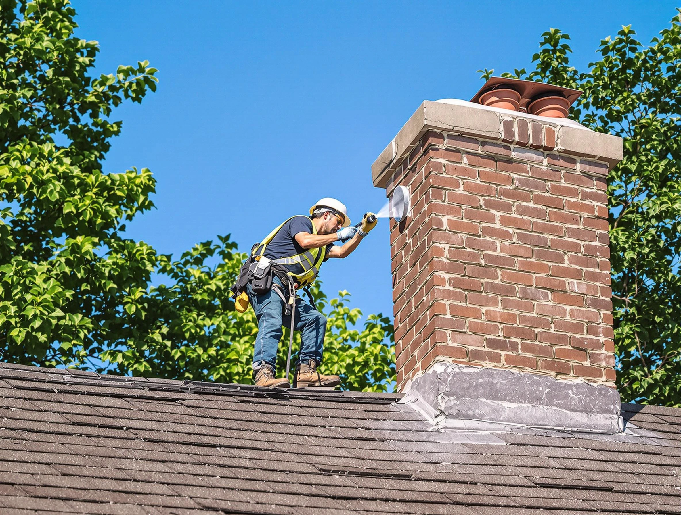 Hampton Chimney Sweep performing an inspection with advanced tools in Hampton, GA