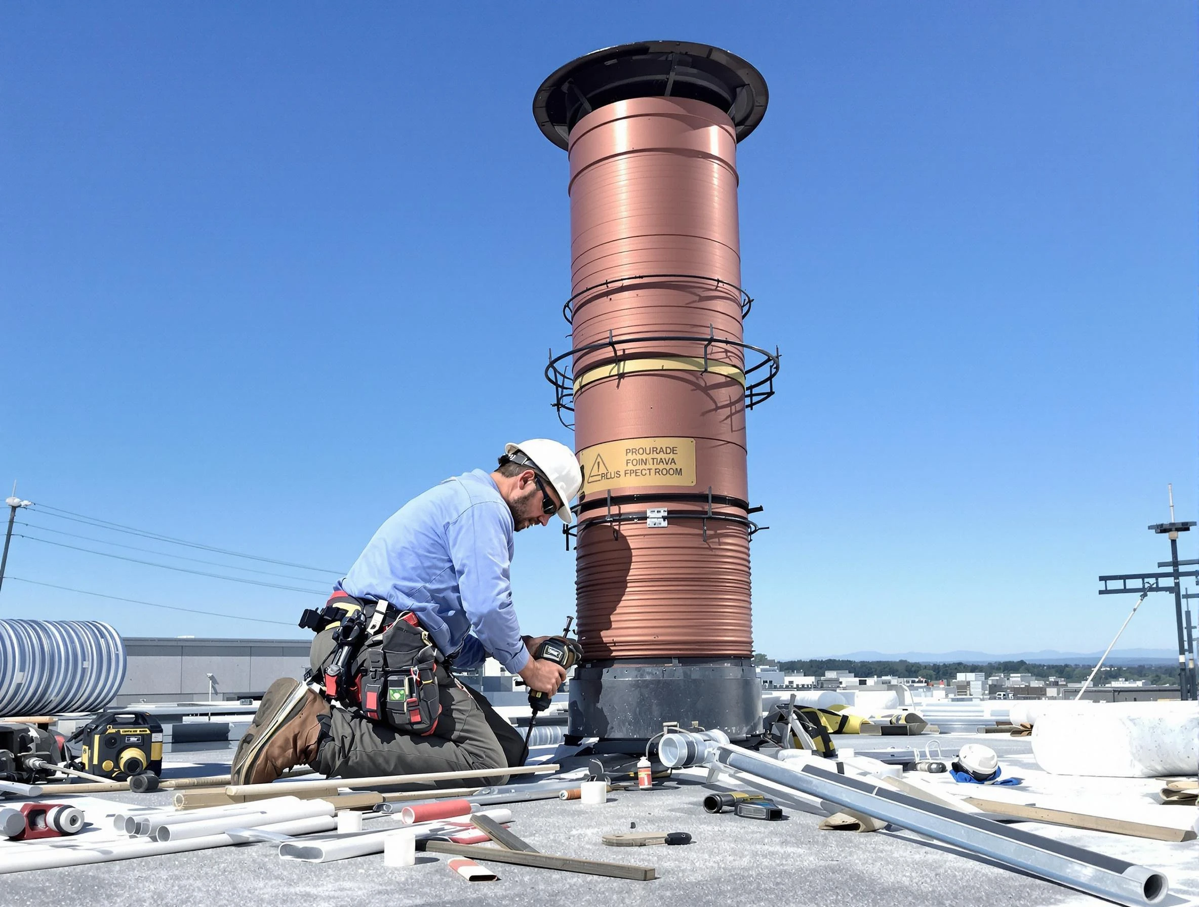 Installed chimney liner by Hampton Chimney Sweep in Hampton, GA