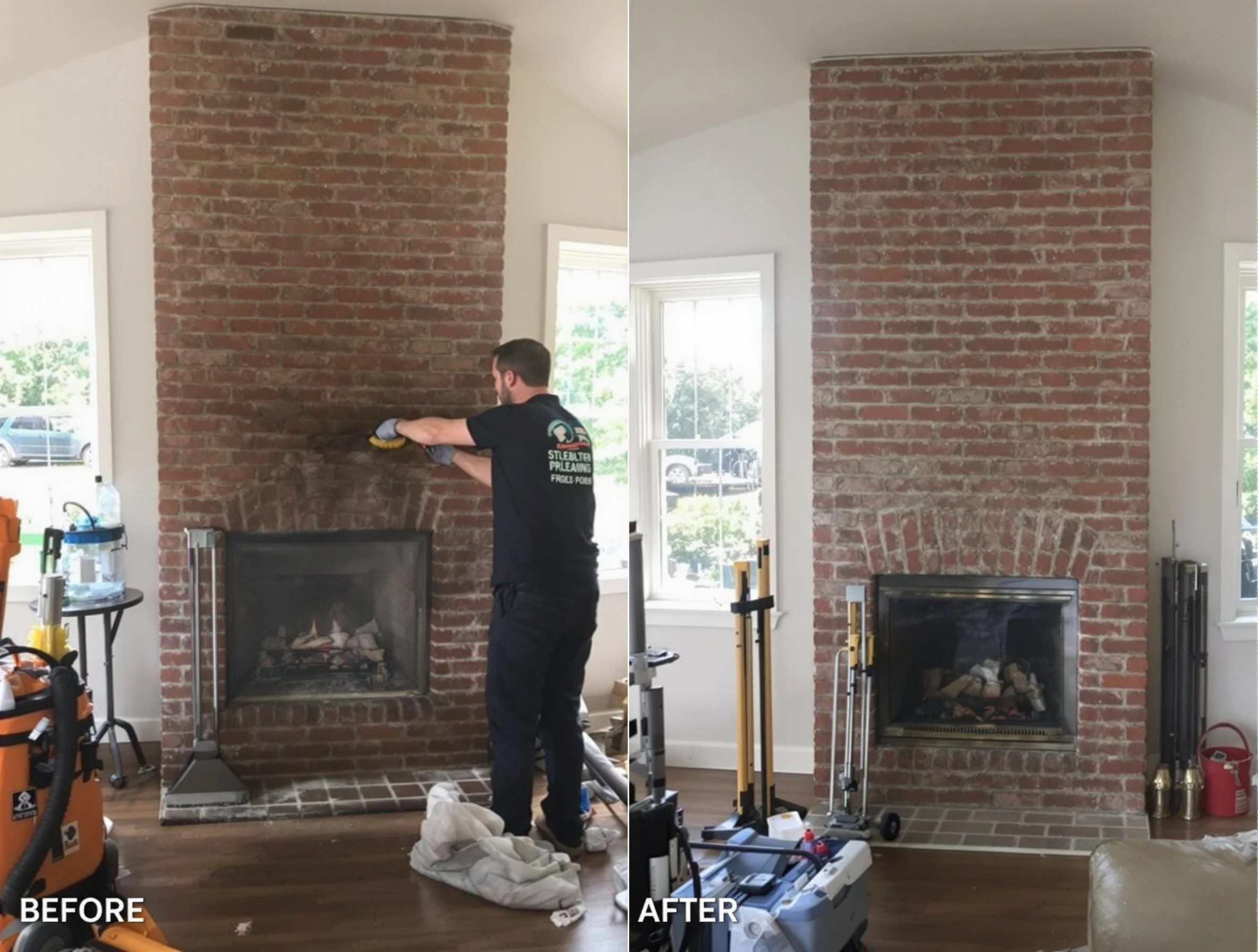 Finished chimney sweeping service by Hampton Chimney Sweep in Hampton, GA
