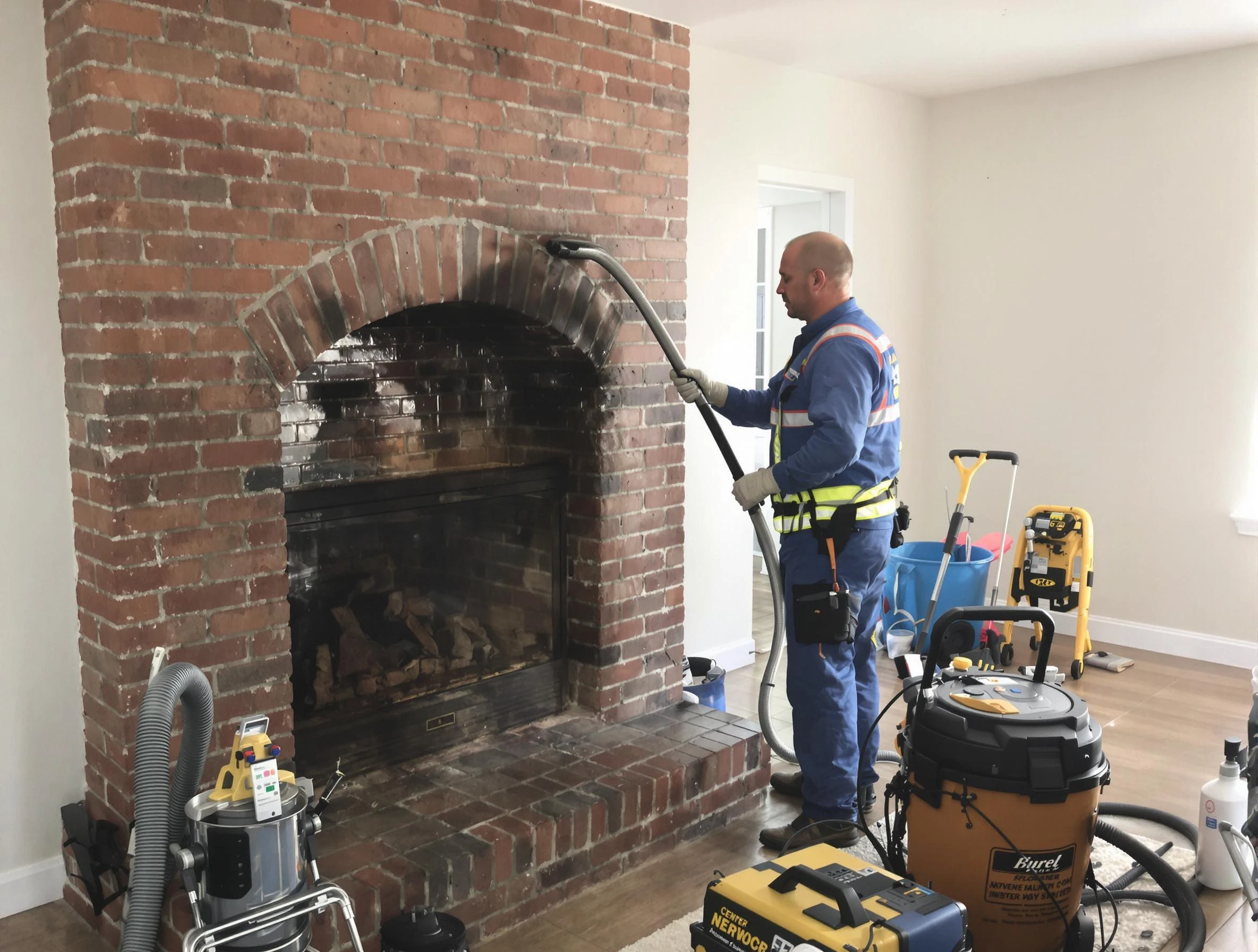 Hampton Chimney Sweep expert performing detailed chimney sweep in Hampton, GA