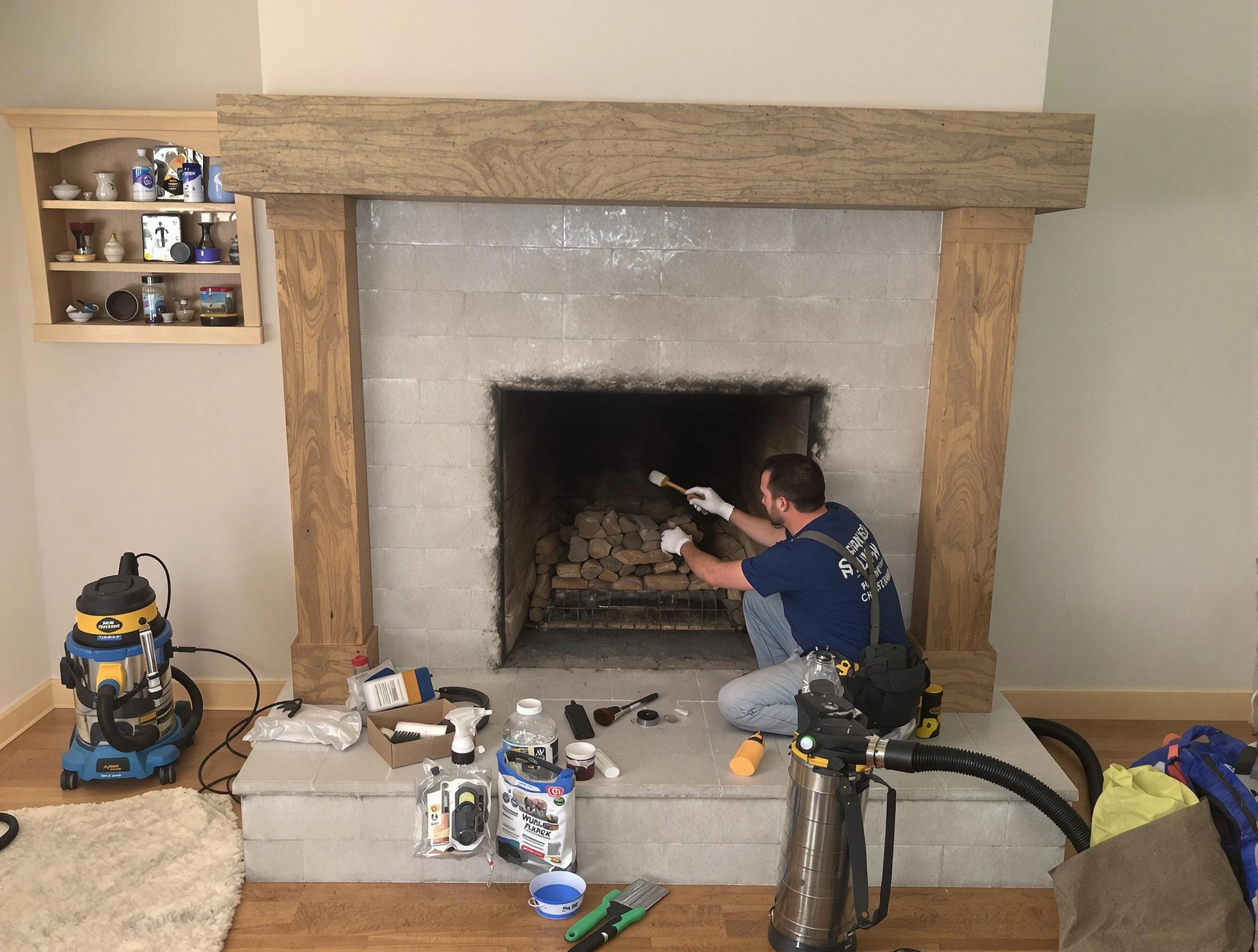 Detailed creosote removal process by Hampton Chimney Sweep in Hampton, GA